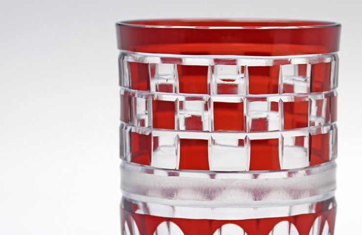 江戸切子 NR78Rロックグラス・市松1個 | 江戸切子.jp